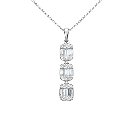Collar Dije Diamantes Baguette