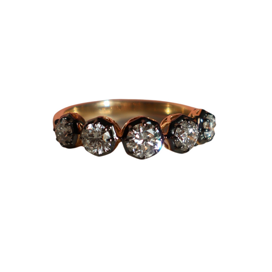 Anillo Diamantes Redondos Bisel