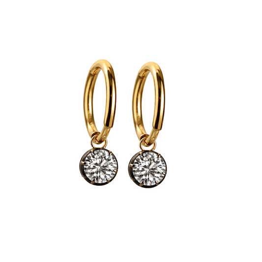 Emerald Halo Diamond Earrings