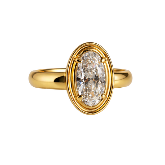 Anillo Diamante  Oval Bisel