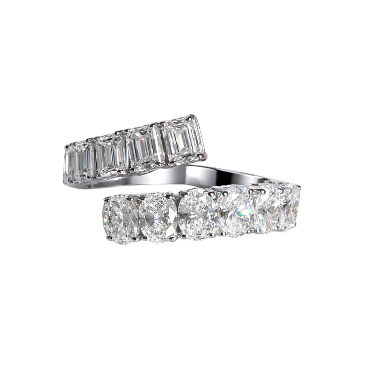 Anillo Diamantes Esmeralda Oval