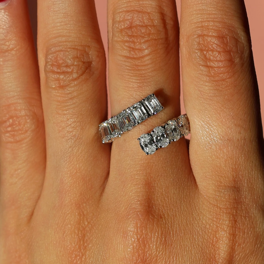 Anillo Diamantes Esmeralda Oval