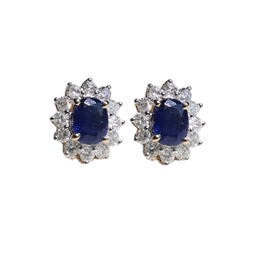 Aretes Zafiro Azul Diamantes