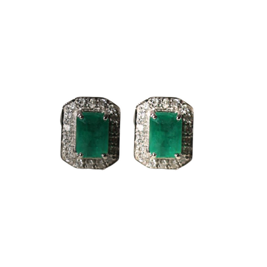 Aretes de Esmeralda con Diamantes