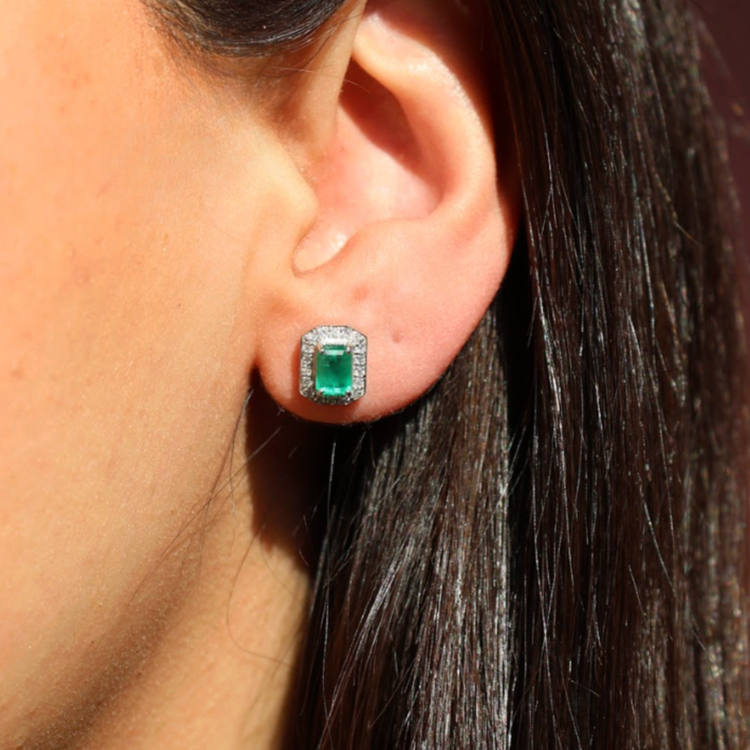 Aretes de Esmeralda con Diamantes