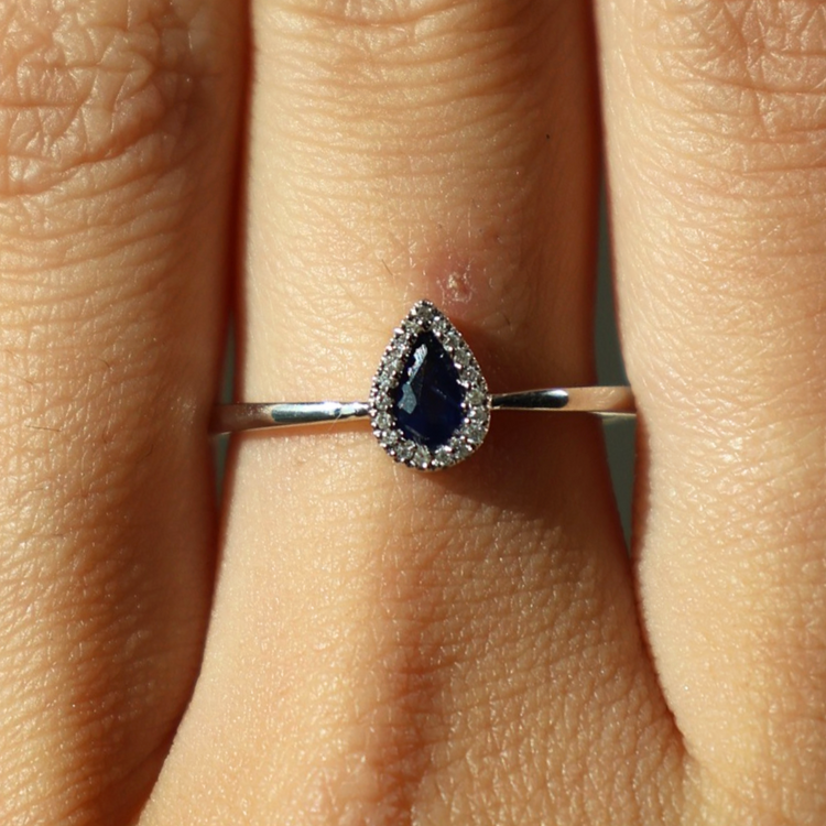 Ruby Ring with Diamond Halo 