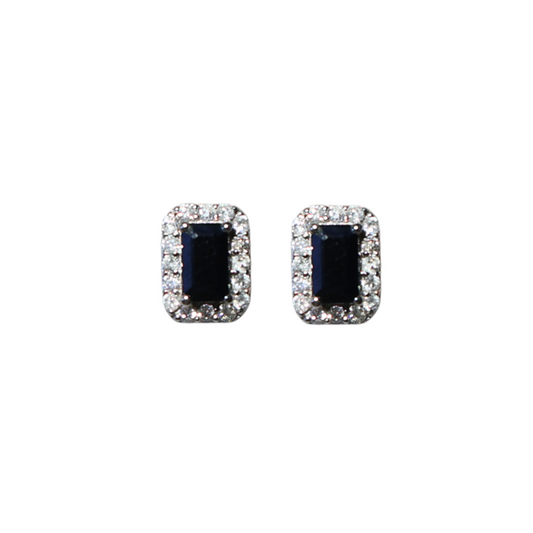 Emerald Halo Diamond Earrings