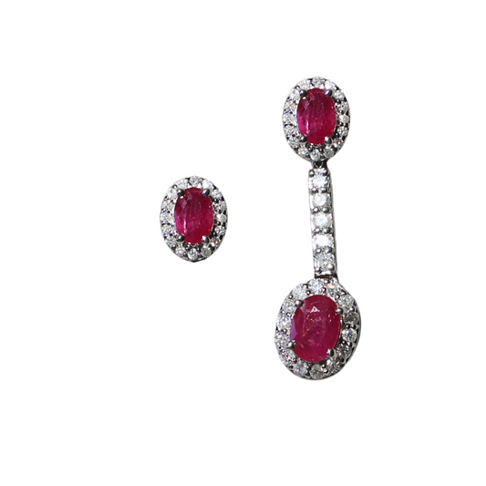 Emerald Halo Diamond Earrings