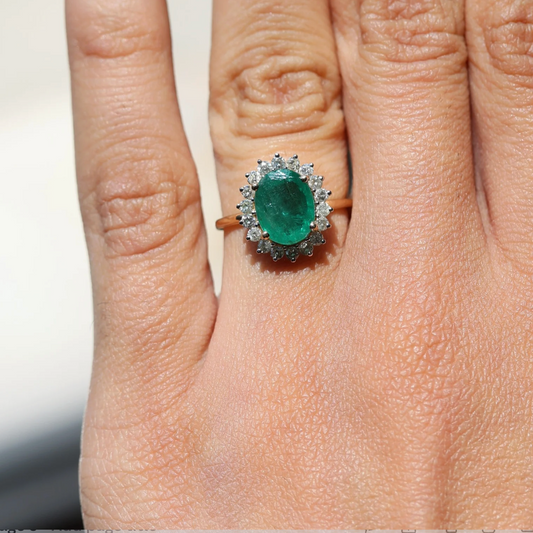 Anillo Esmeralda Diamantes