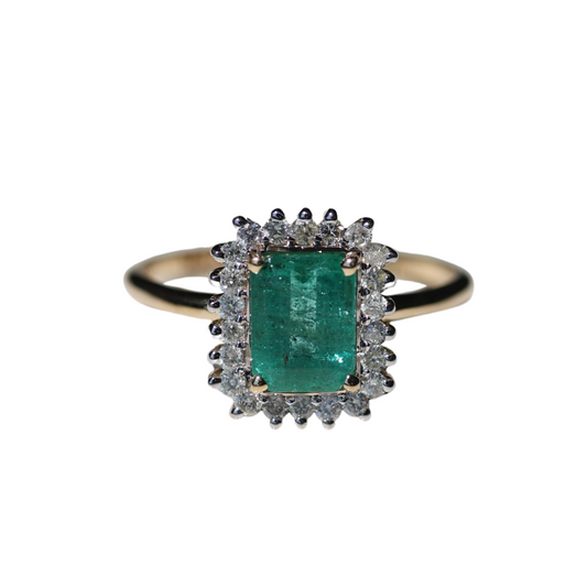 Anillo Esmeralda  Diamantes