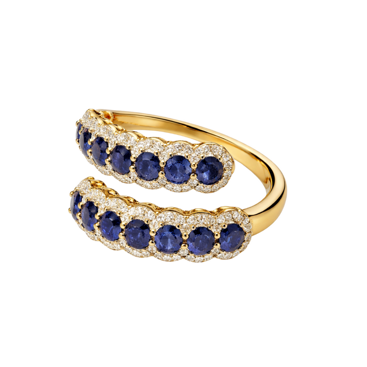 Anillo Zafiro  Halo Diamantes