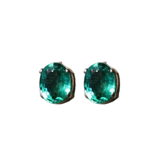 Oval Emerald Earrings