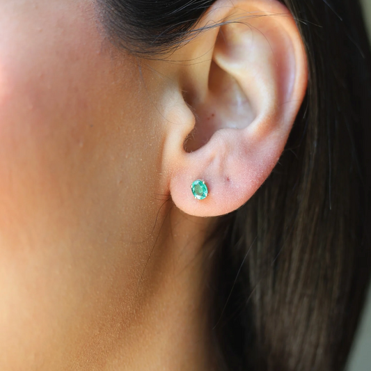 Oval Emerald Earrings