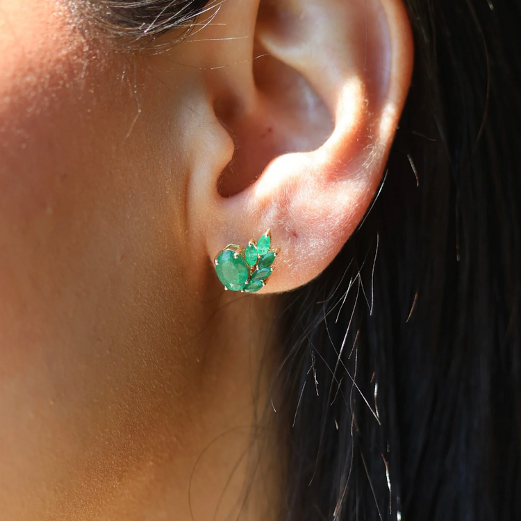 Aretes Esmeralda Oval Marquise