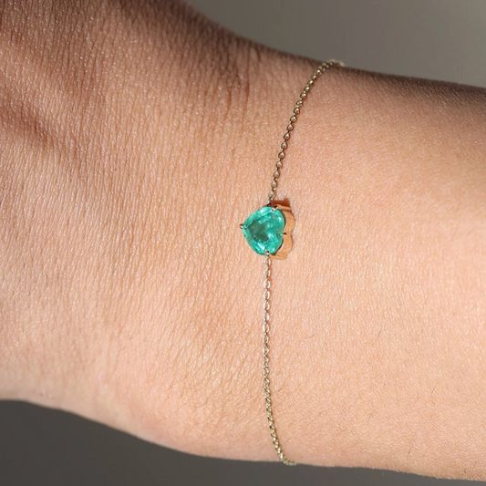 Heart Emerald Bracelet
