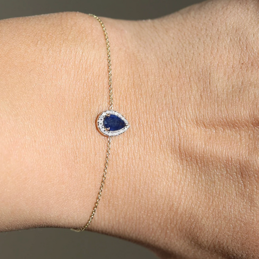 Pulsera Zafiro Pera Diamantes