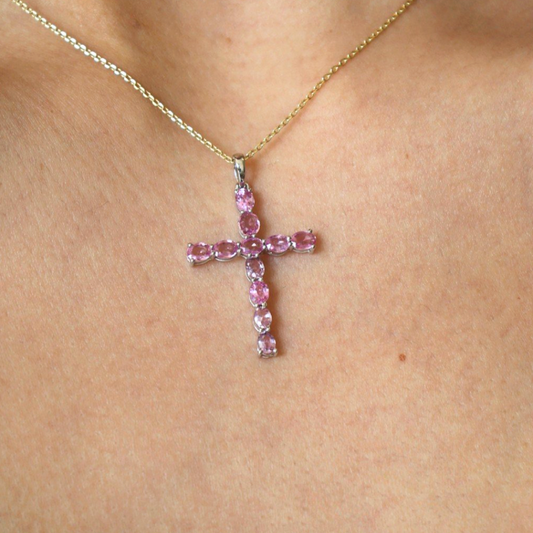 Dije Cruz  Zafiros Rosas