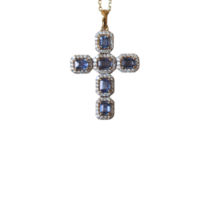 Dije Cruz Zafiros Diamantes