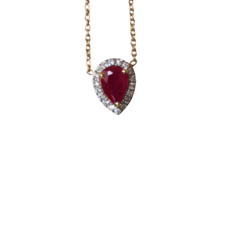 Collar Dije Rubi Diamantes