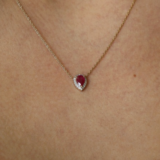 Collar Dije Rubi Diamantes