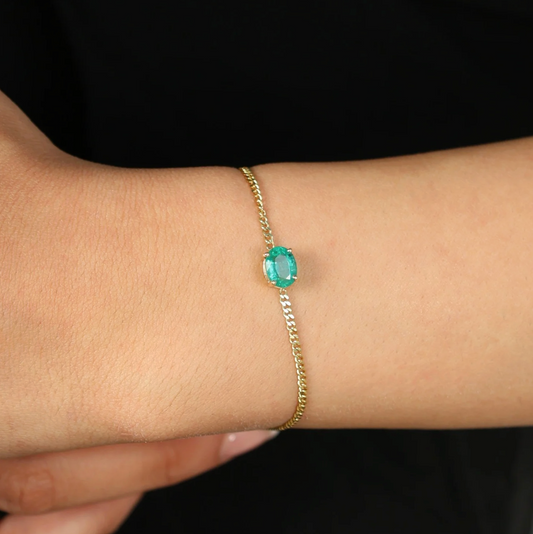 Pulsera Esmeralda Oval