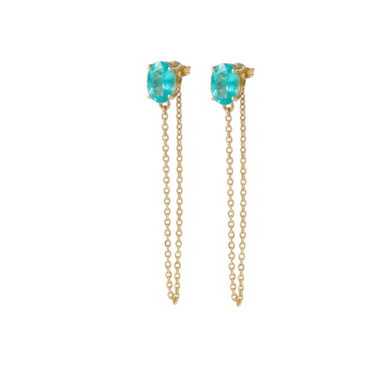 Emerald Halo Diamond Earrings