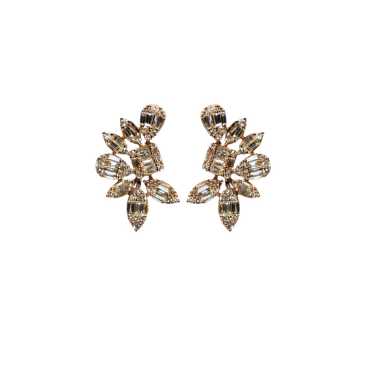 Emerald Halo Diamond Earrings