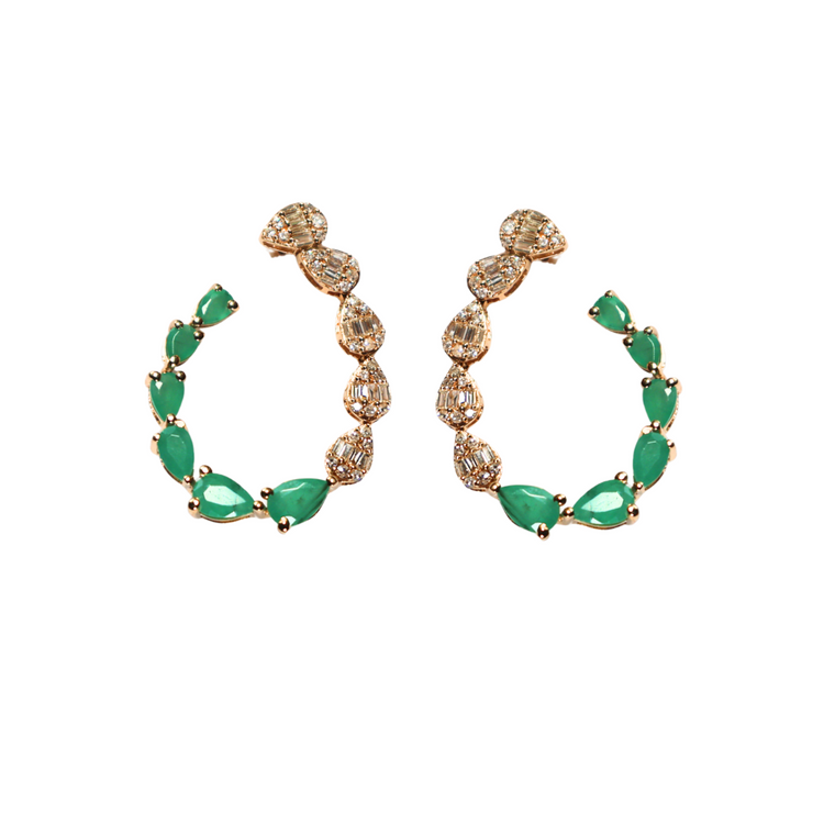 Aretes Esmeralda Diamantes