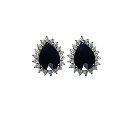 Emerald Halo Diamond Earrings