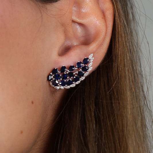 Emerald Halo Diamond Earrings