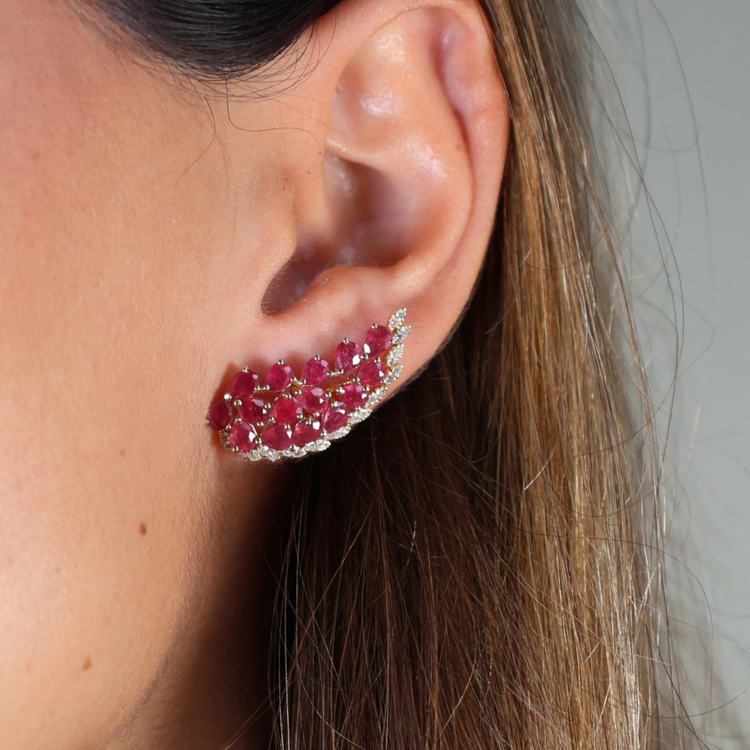 Emerald Halo Diamond Earrings