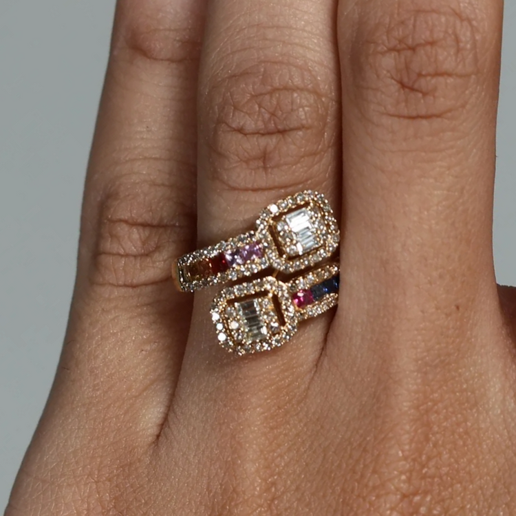 Anillo Zafiro  Diamantes