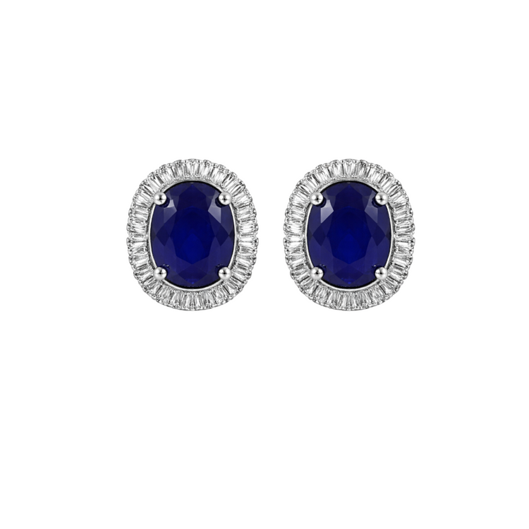 Emerald Halo Diamond Earrings