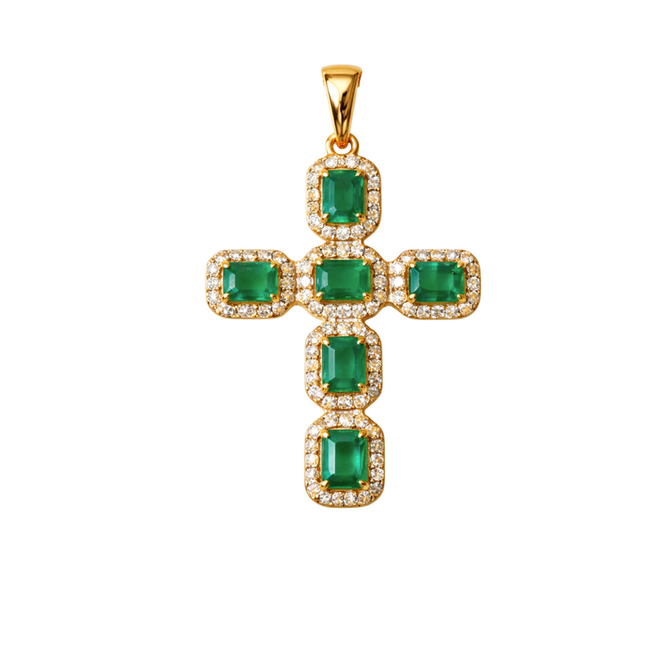 Dije Cruz Esmeraldas Diamantes