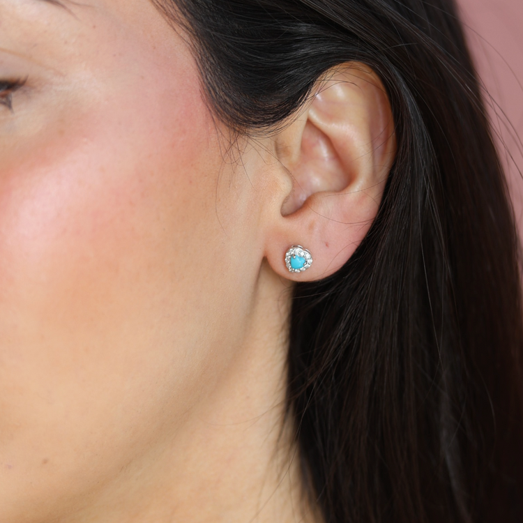 Emerald Halo Diamond Earrings