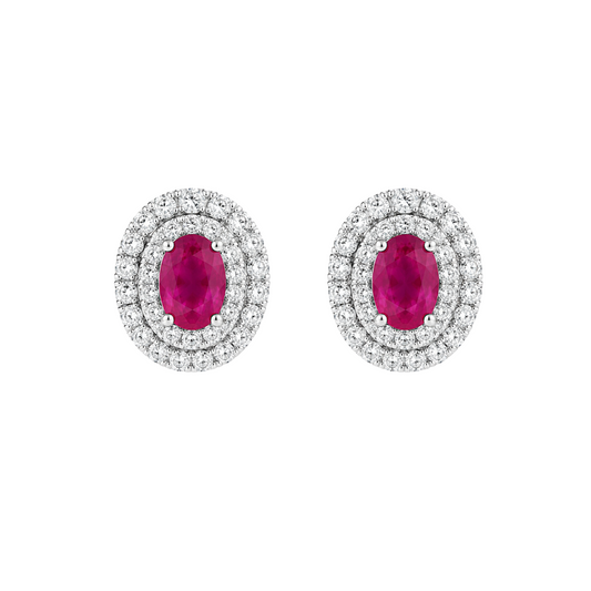 Aretes Rubíes Diamantes