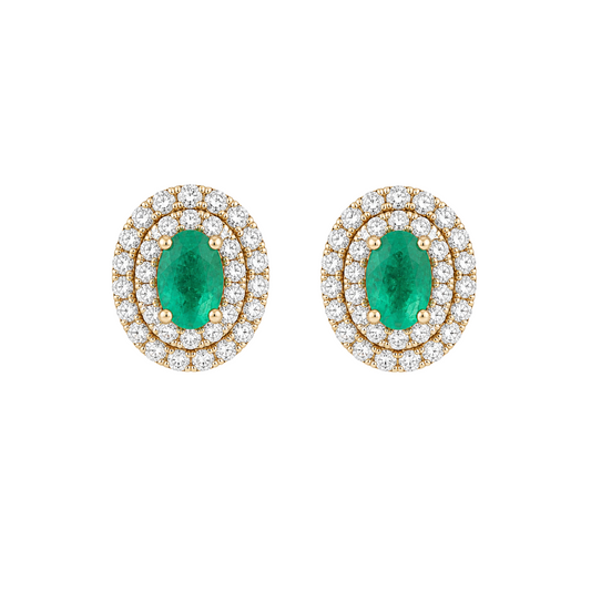 Aretes Esmeraldas Diamantes