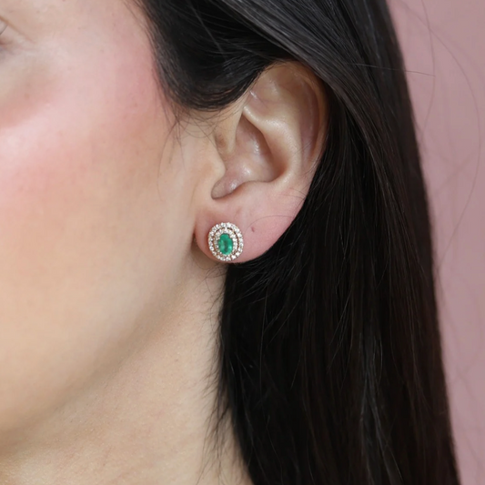 Aretes Esmeraldas Diamantes
