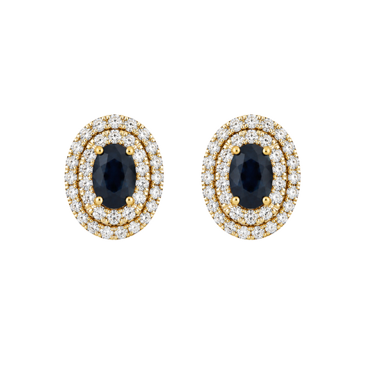 Emerald Halo Diamond Earrings