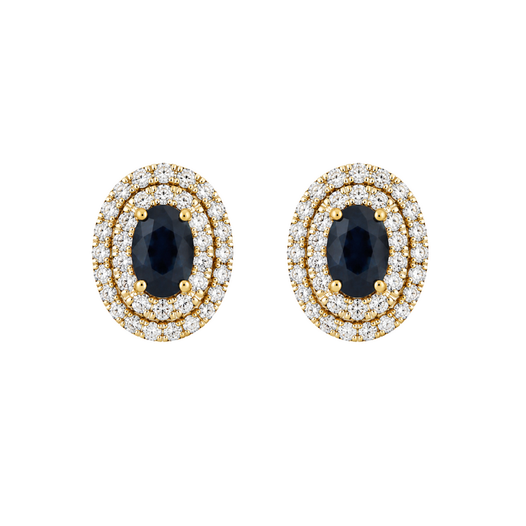 Emerald Halo Diamond Earrings