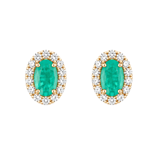 Aretes Esmeraldas Diamantes