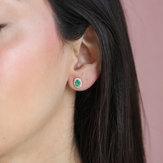 Aretes Esmeraldas Diamantes