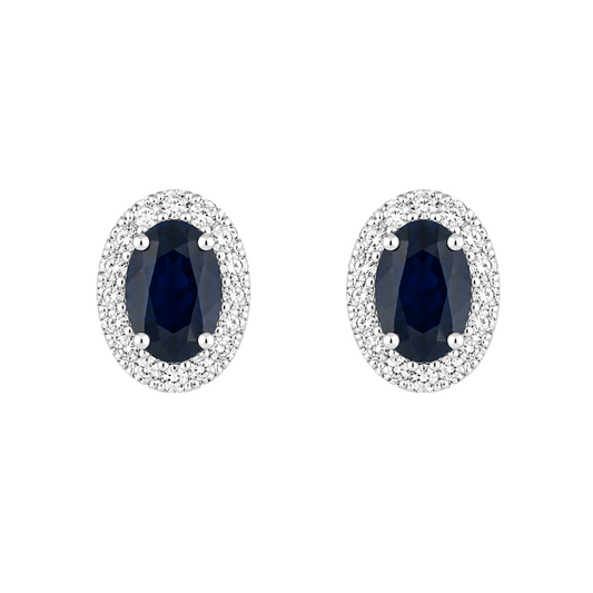 Aretes Zafiros Diamantes