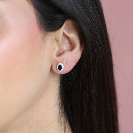 Aretes Zafiros Diamantes