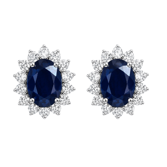 Emerald Halo Diamond Earrings