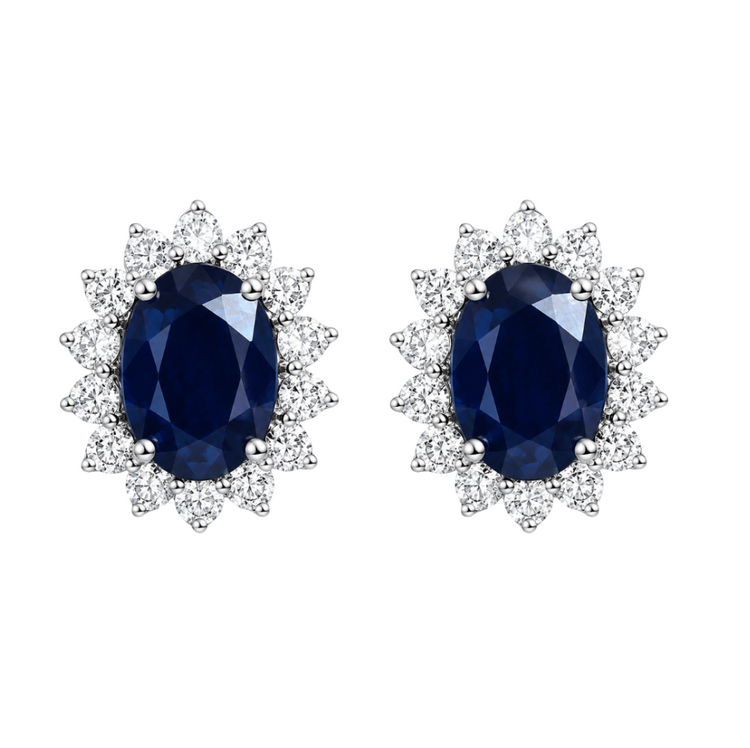 Emerald Halo Diamond Earrings