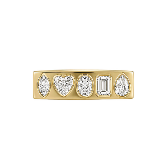 Anillo diamantes fancy shapes