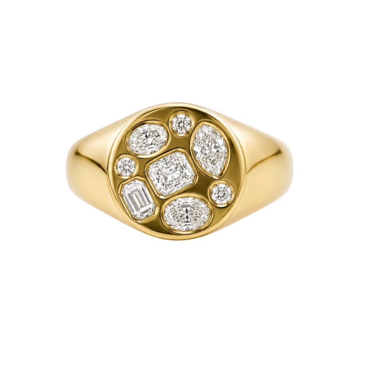 Anillo diamantes fancy shapes