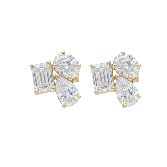 Aretes 3 diamantes