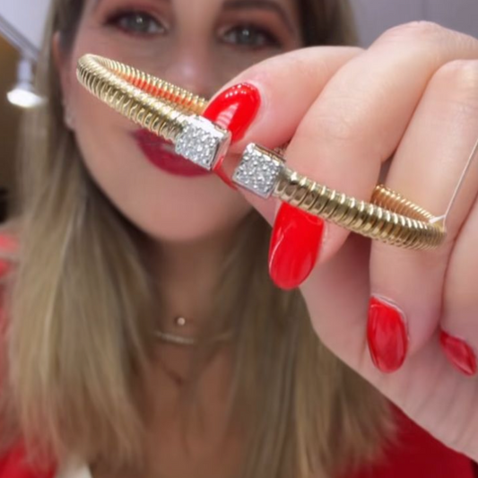 Pulsera con diamantes en oro 18k
